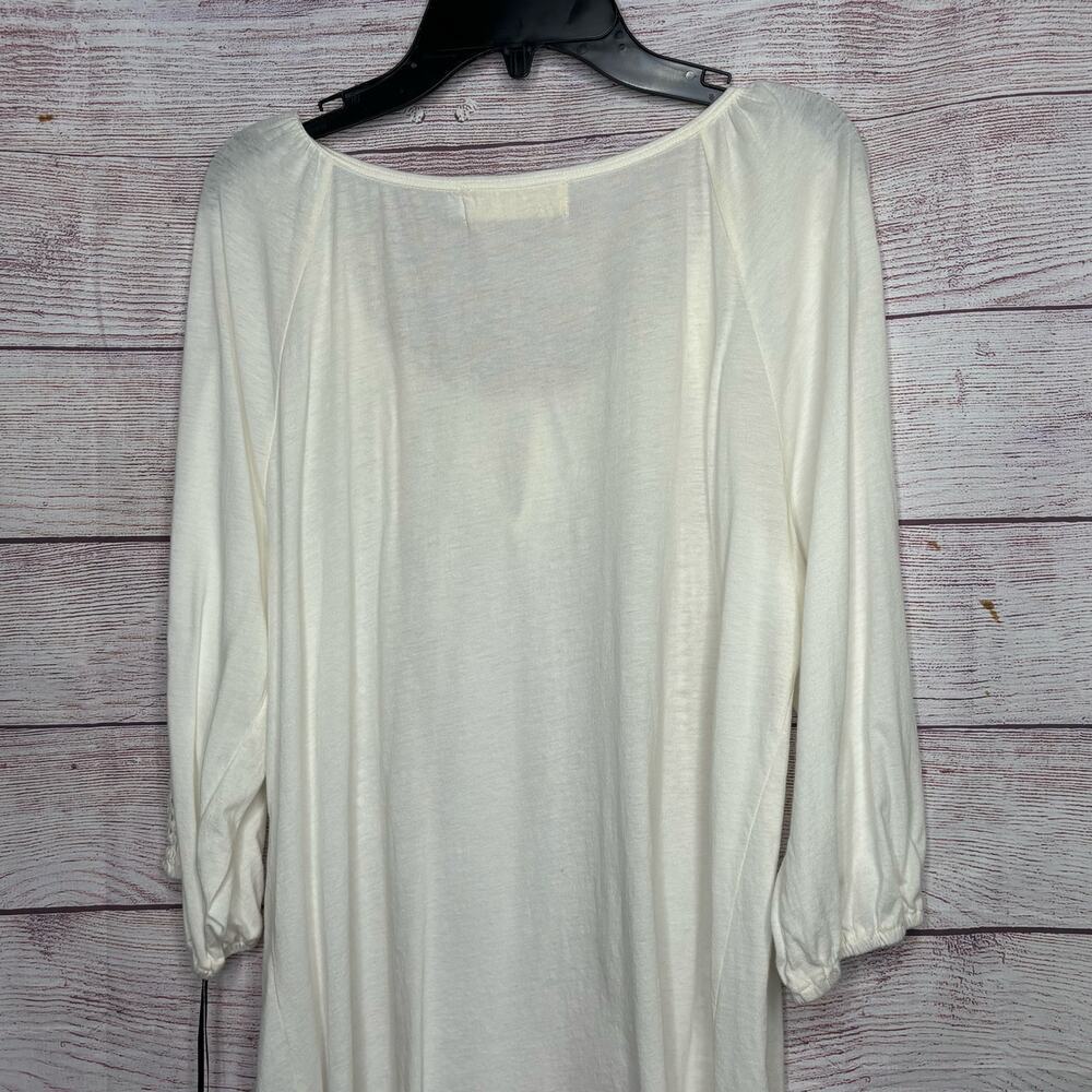 For Love & Liberty Johnny Was Lace Antique White Spliced Tee Shirt Small New - Picture 4 of 9